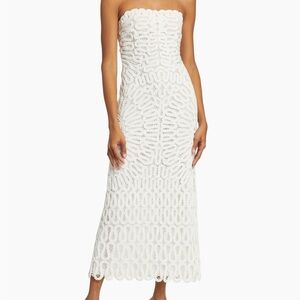 NWT SIMKHAI Elise Crocheted Midi-Dress. size 6